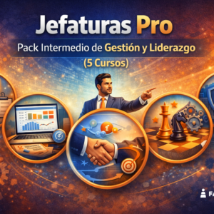 Jefaturas Pro: Pack Intermedio de Gestión y Liderazgo (5 Cursos) — Ley Karin, negociación, presentaciones ejecutivas, mejora continua Kaizen/PDCA y gestión de riesgos.