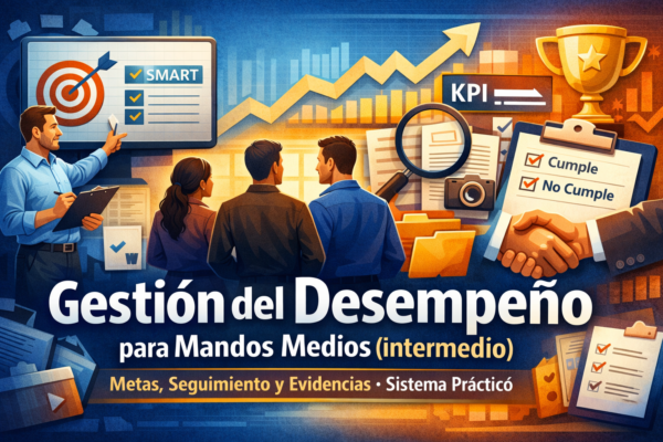 Gestión del Desempeño para Mandos Medios (Intermedio) con metas SMART, KPI, seguimiento y evidencias