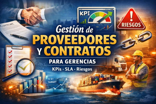 Imagen del curso Gestión de Proveedores y Contratos para Gerencias (Intermedio) con enfoque en KPIs, SLA y gestión de riesgos, contratos, control de proveedores y continuidad operacional.