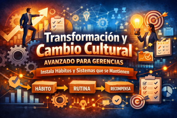 Transformación y Cambio Cultural Avanzado para Gerencias: instala hábitos y sistemas que se mantienen (hábito, rutina y recompensa)