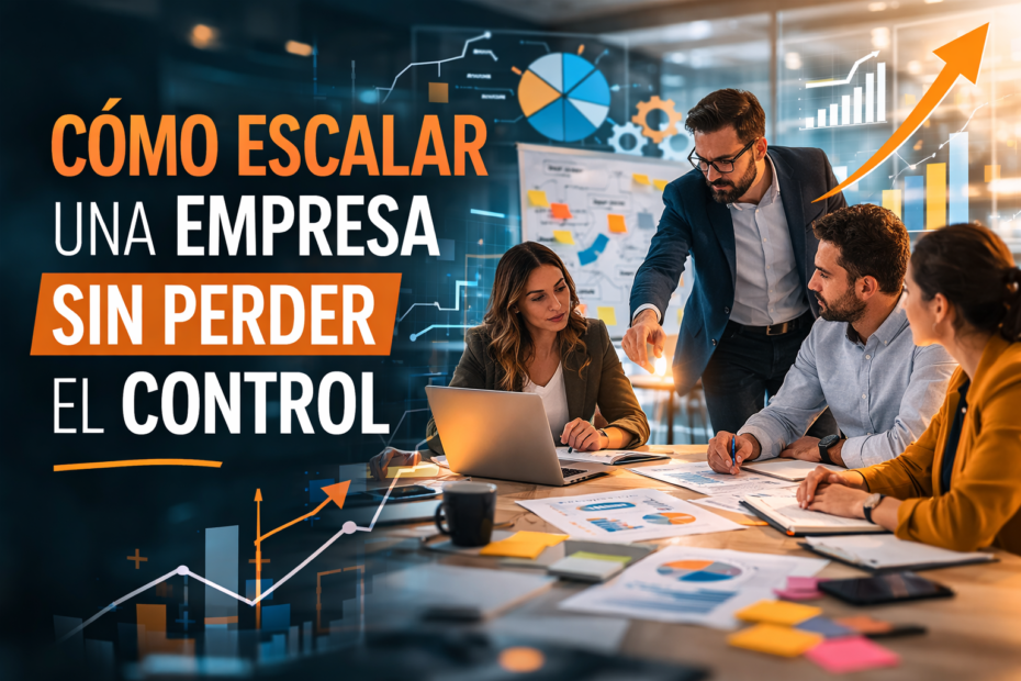 Gerencia revisando estrategia de crecimiento y escalamiento empresarial para ordenar una empresa sin perder el control
