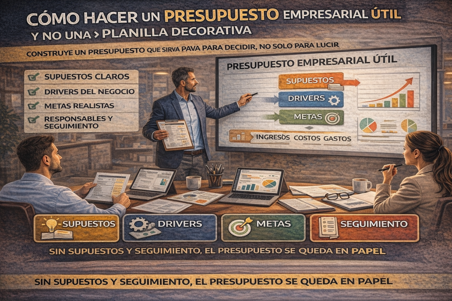Cómo hacer un presupuesto empresarial útil con supuestos, drivers del negocio, metas y seguimiento gerencial