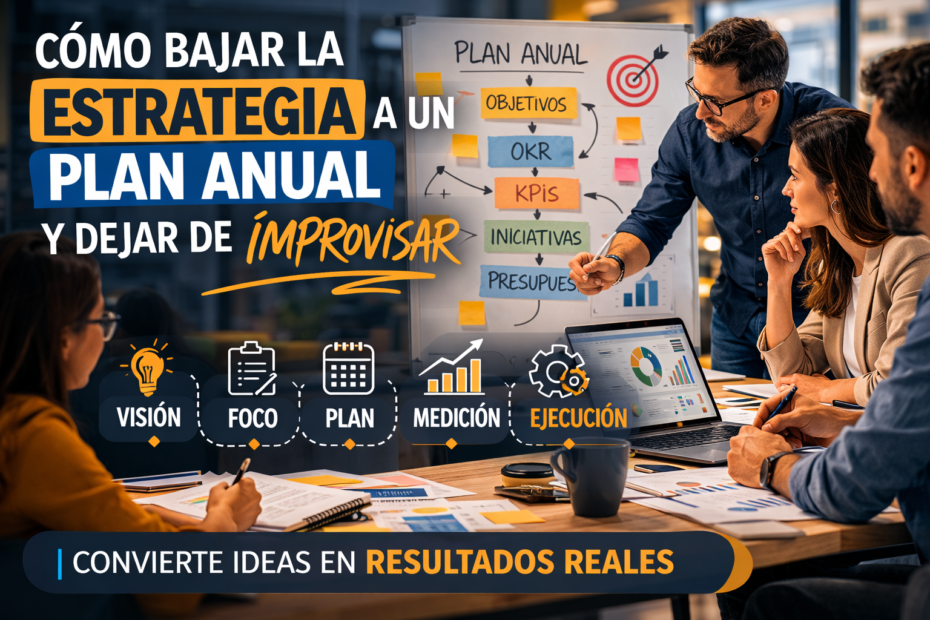 Cómo bajar la estrategia a un plan anual con foco, objetivos, OKR, KPI y seguimiento gerencial
