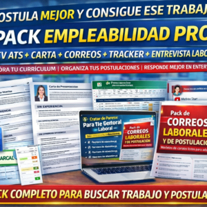 Pack Empleabilidad Pro de Faro Talento con CV ATS editable en Word, carta de presentación, correos laborales, tracker de postulaciones y guía de entrevista laboral para buscar trabajo en Chile.