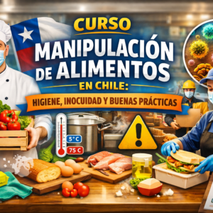 Curso Manipulación de Alimentos en Chile sobre higiene, inocuidad y buenas prácticas, con manipuladores de alimentos, control de temperatura, limpieza y prevención de riesgos sanitarios