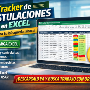 Tracker de postulaciones en Excel de Faro Talento, plantilla descargable para organizar búsqueda de trabajo, entrevistas y seguimiento laboral en Chile.