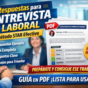 Pack de respuestas para entrevista laboral método STAR en PDF de Faro Talento, guía descargable para preparar entrevistas de trabajo en Chile.
