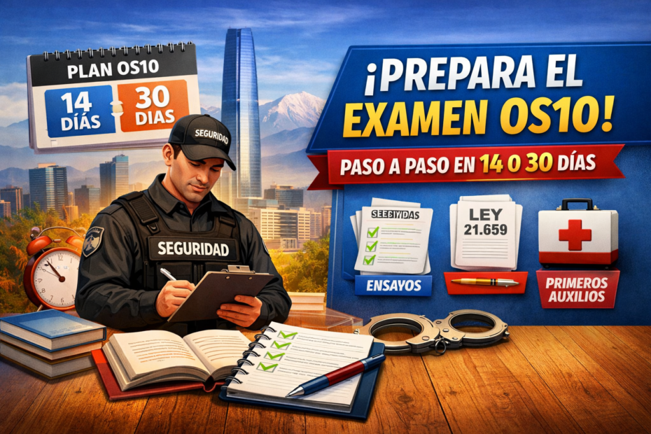Plan de estudio OS10 en Chile en 14 o 30 días con checklist, ensayos y primeros auxilios