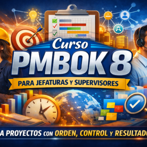 Curso PMBOK 8 para jefaturas y supervisores sobre liderazgo de proyectos con orden, control y resultados